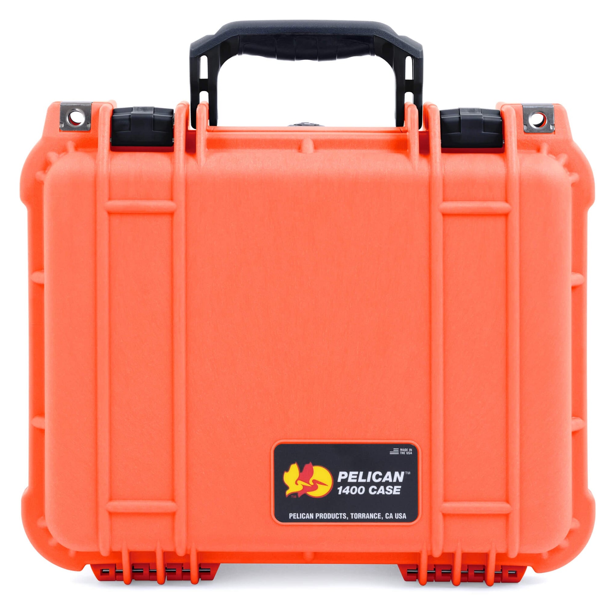 Pelican 1400 Case, Orange with Black Handle & Latches ColorCase 