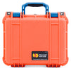 Pelican 1400 Case, Orange with Blue Handle & Latches ColorCase