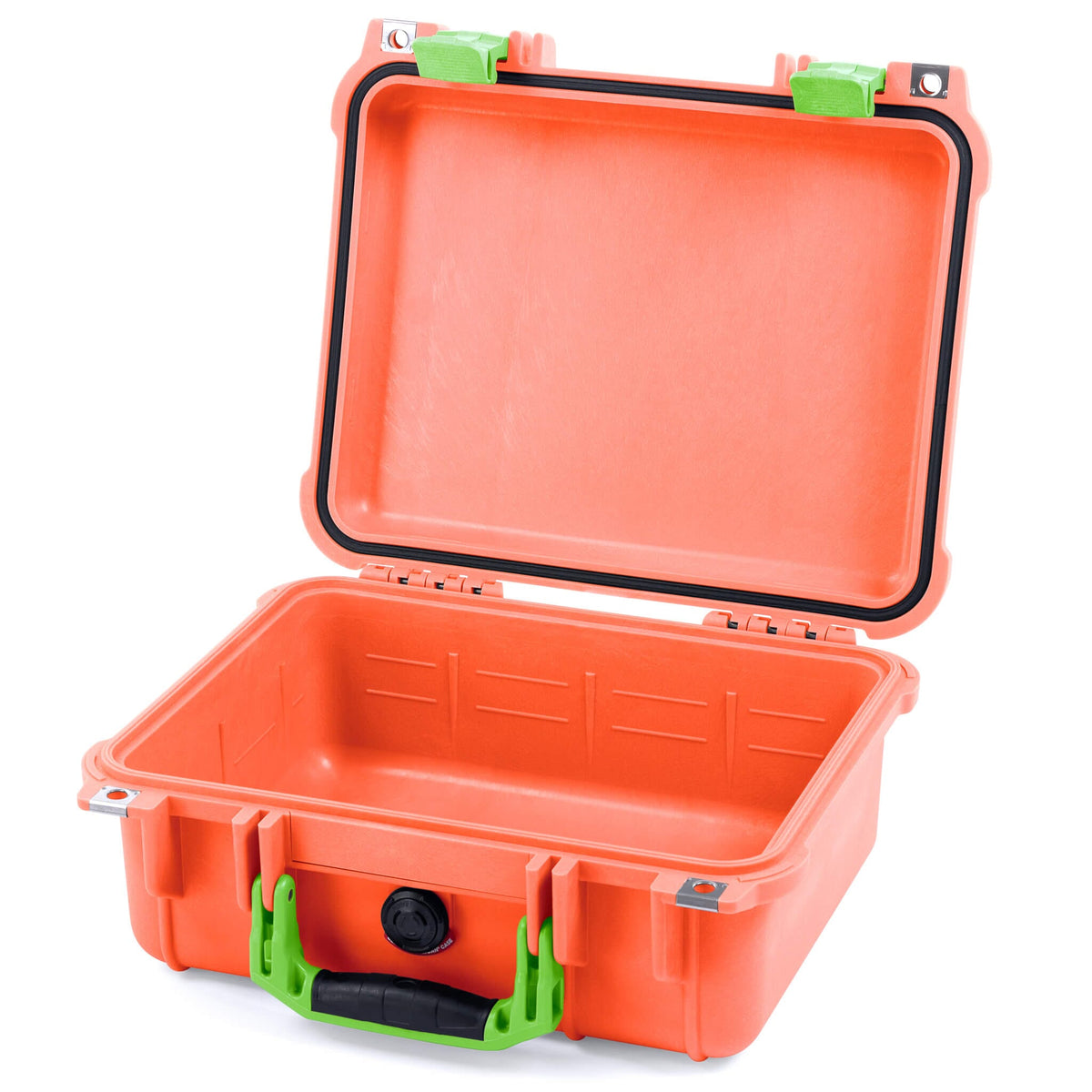 Pelican 1400 Case - Orange &amp; Lime Green - Empty