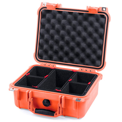 Pelican 1400 Case, Orange TrekPak Divider System with Convolute Lid Foam ColorCase 014000-0020-150-150