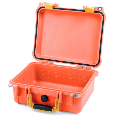 Pelican 1400 Case, Orange with Yellow Handle & Latches None (Case Only) ColorCase 014000-0000-150-240