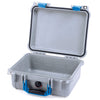 Pelican 1400 Case, Silver with Blue Handle & Latches None (Case Only) ColorCase 014000-0000-180-120