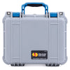 Pelican 1400 Case, Silver with Blue Handle & Latches ColorCase