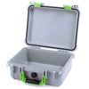 Pelican 1400 Case, Silver with Lime Green Handle & Latches None (Case Only) ColorCase 014000-0000-180-300