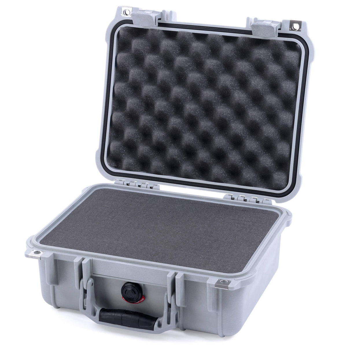 Pelican 1400 Case - Silver - Pick &amp; Pluck Foam / Convolute Lid Foam