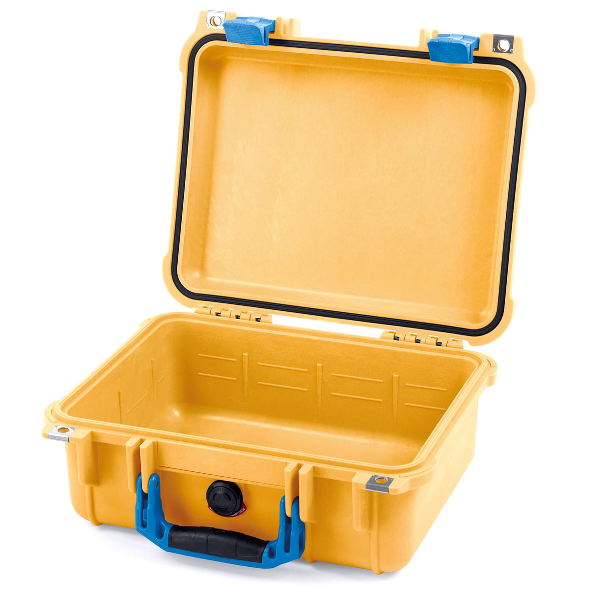 Pelican 1400 Case, Yellow with Blue Handle &amp; Latches None (Case Only) ColorCase 014000-0000-240-120