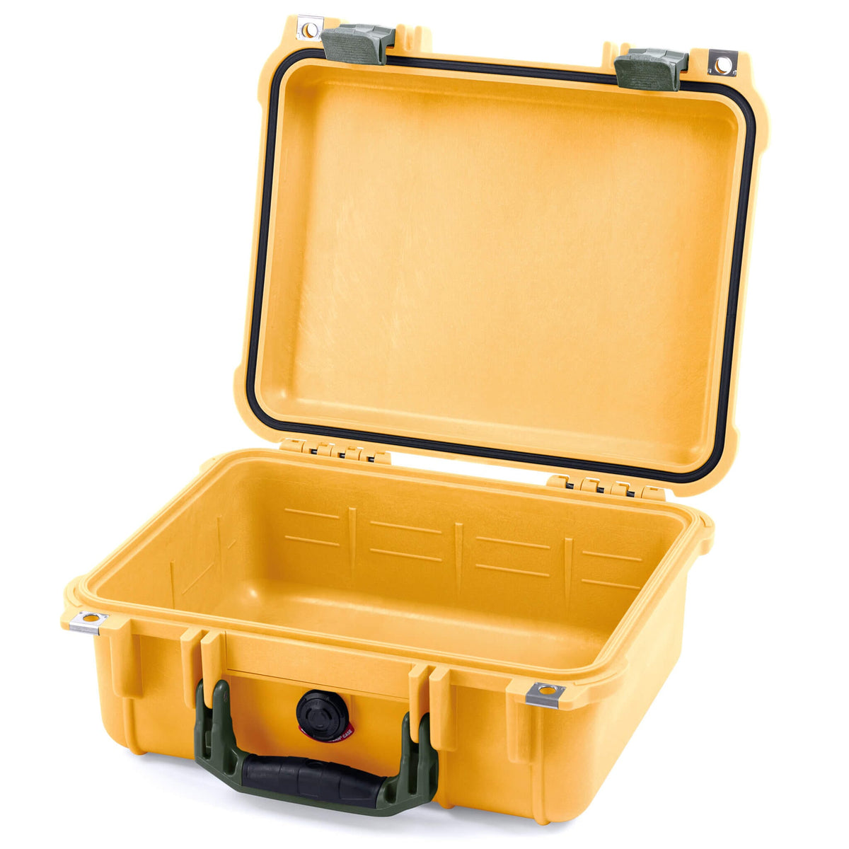 Pelican 1400 Case, Yellow with OD Green Handle &amp; Latches None (Case Only) ColorCase 014000-0000-240-130