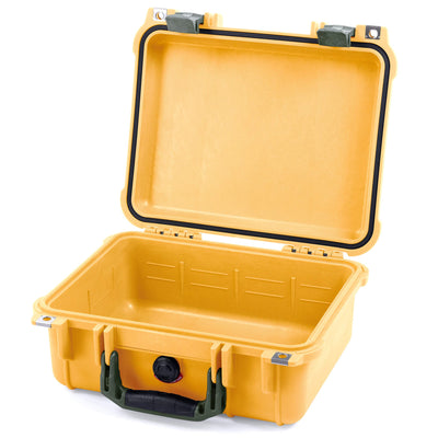 Pelican 1400 Case, Yellow with OD Green Handle & Latches None (Case Only) ColorCase 014000-0000-240-130