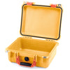 Pelican 1400 Case, Yellow with Orange Handle & Latches None (Case Only) ColorCase 014000-0000-240-150