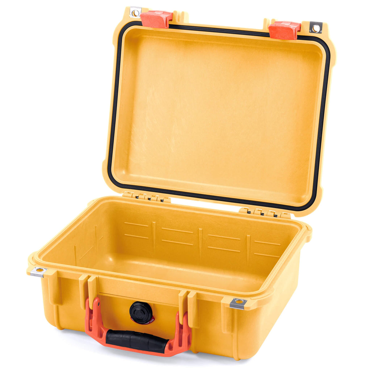 Pelican 1400 Case, Yellow with Orange Handle &amp; Latches None (Case Only) ColorCase 014000-0000-240-150