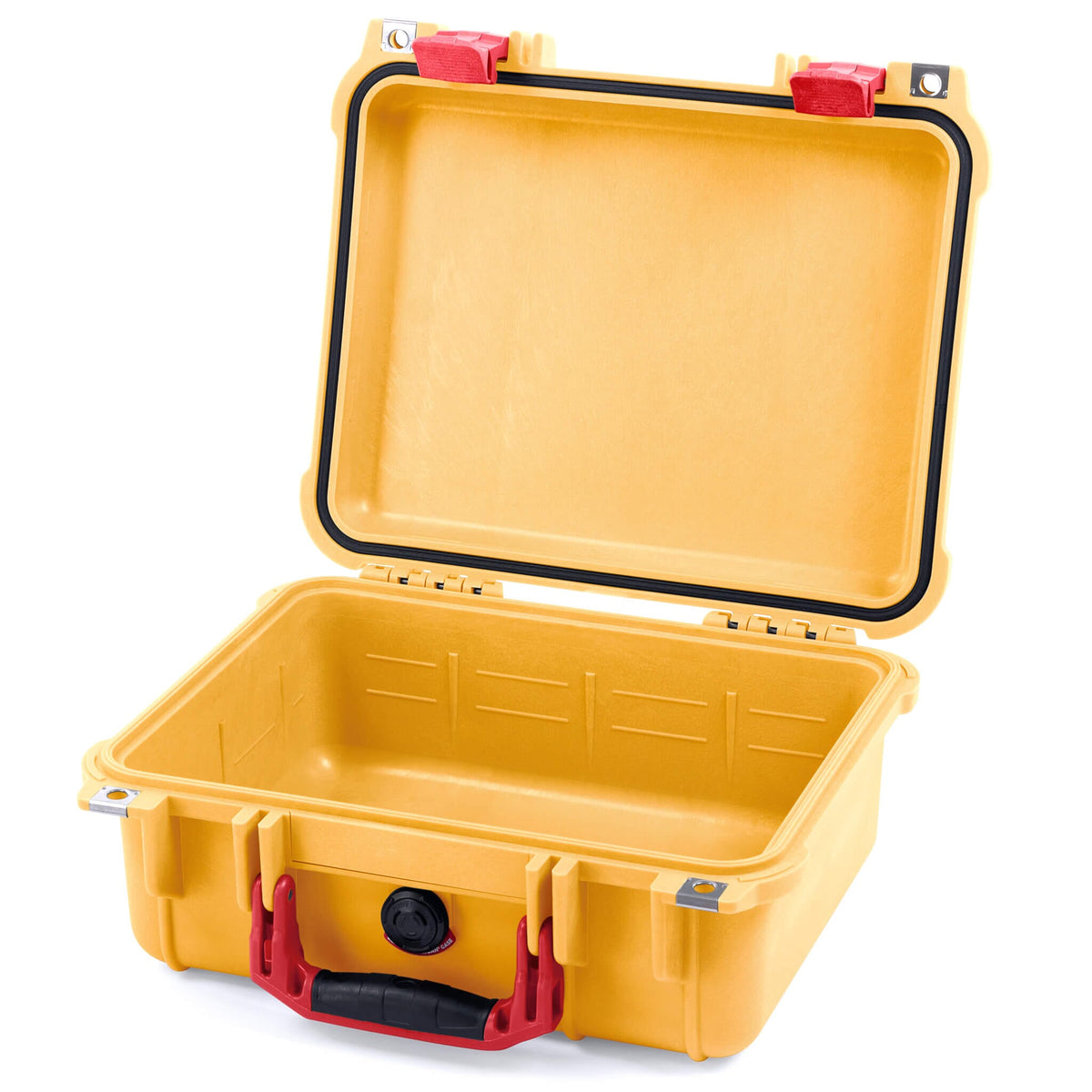 Pelican 1400 Case, Yellow with Red Handle &amp; Latches None (Case Only) ColorCase 014000-0000-240-320