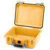 Pelican 1400 Case, Yellow with Silver Handle & Latches None (Case Only) ColorCase 014000-0000-240-180