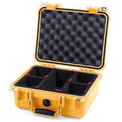 Pelican 1400 Case, Yellow TrekPak Divider System with Convolute Lid Foam ColorCase 014000-0020-240-240