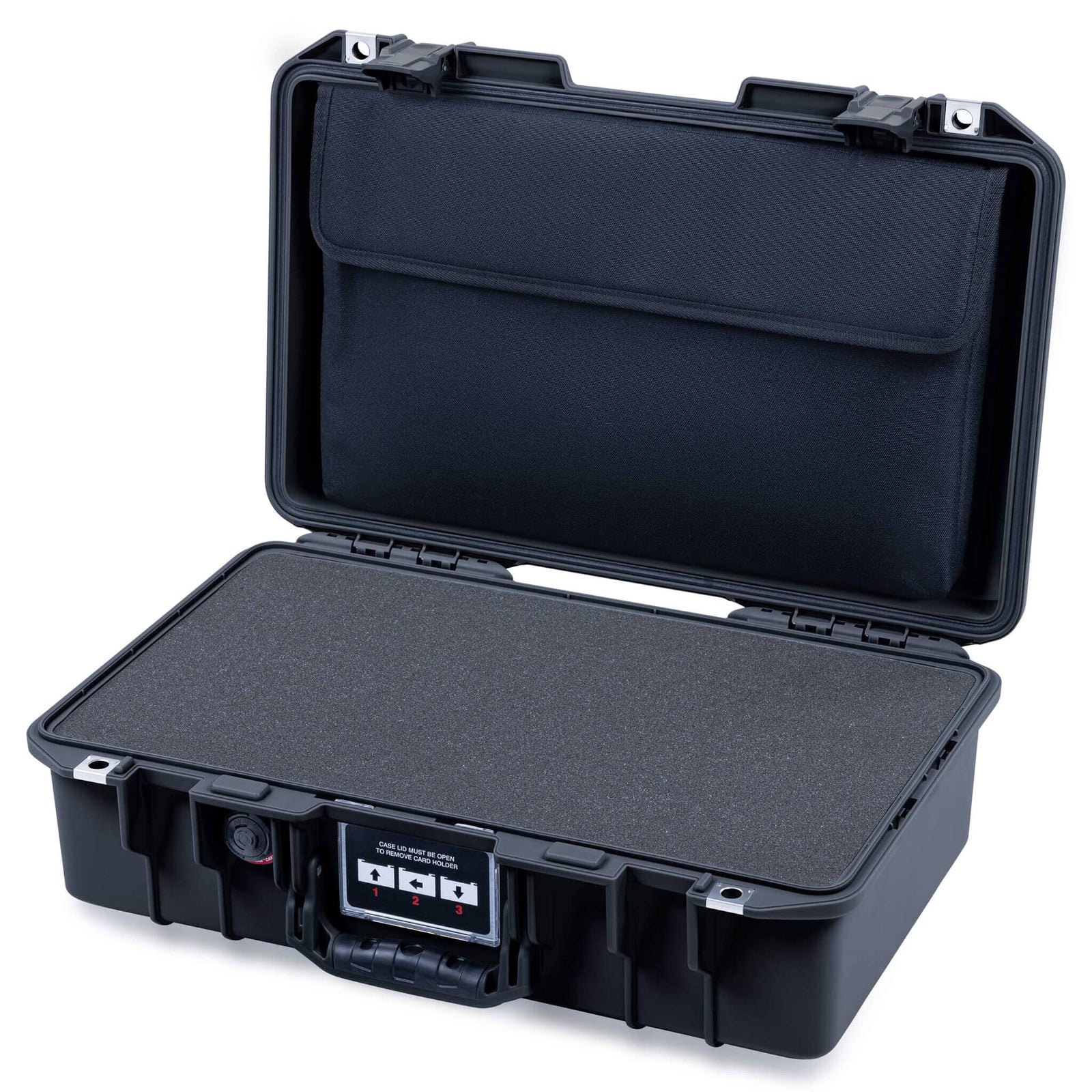 Pelican 1485 Air Case, Black Pick & Pluck Foam with Computer Pouch ColorCase 014850-0201-110-111