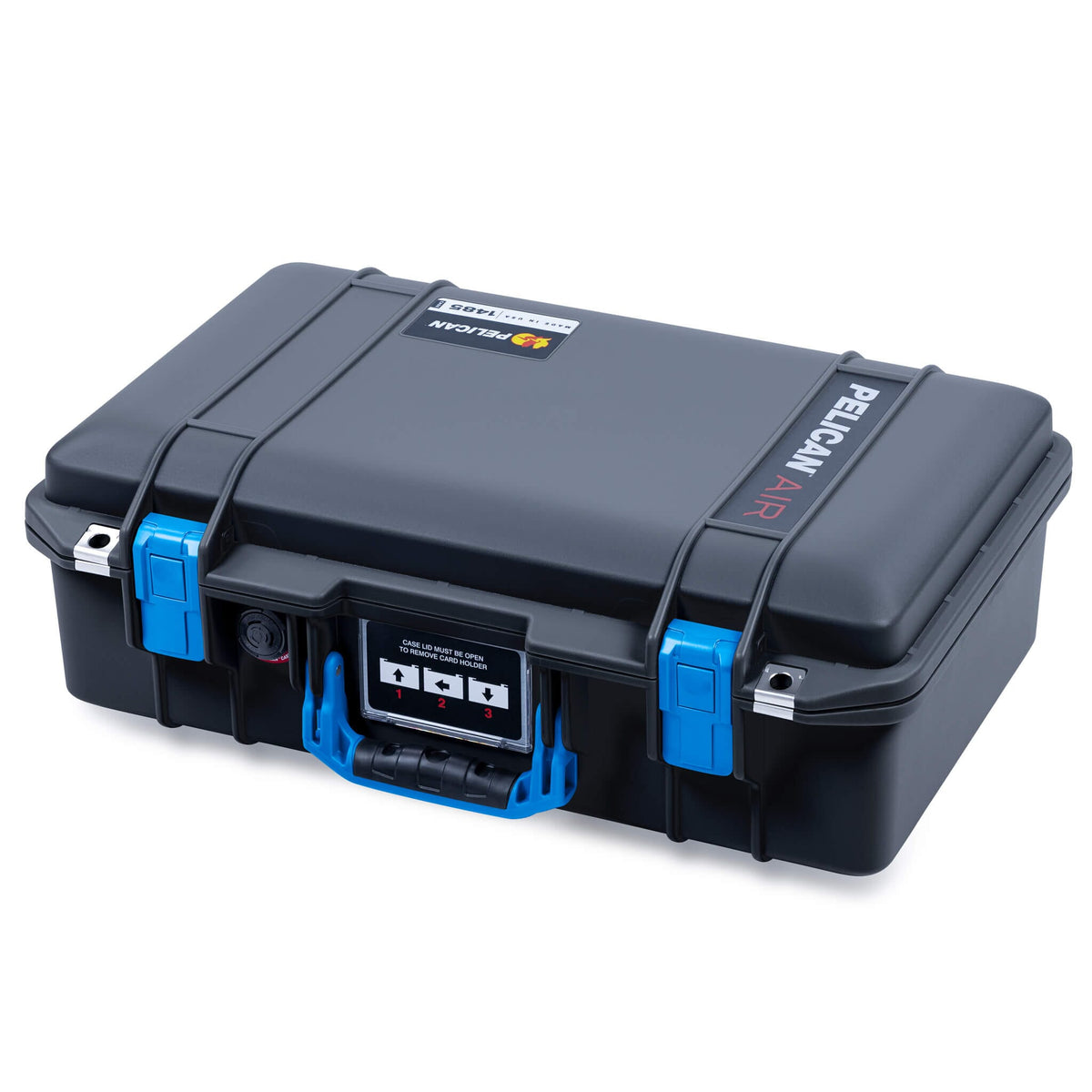Pelican 1485 Air Case, Black with Blue Latches ColorCase 