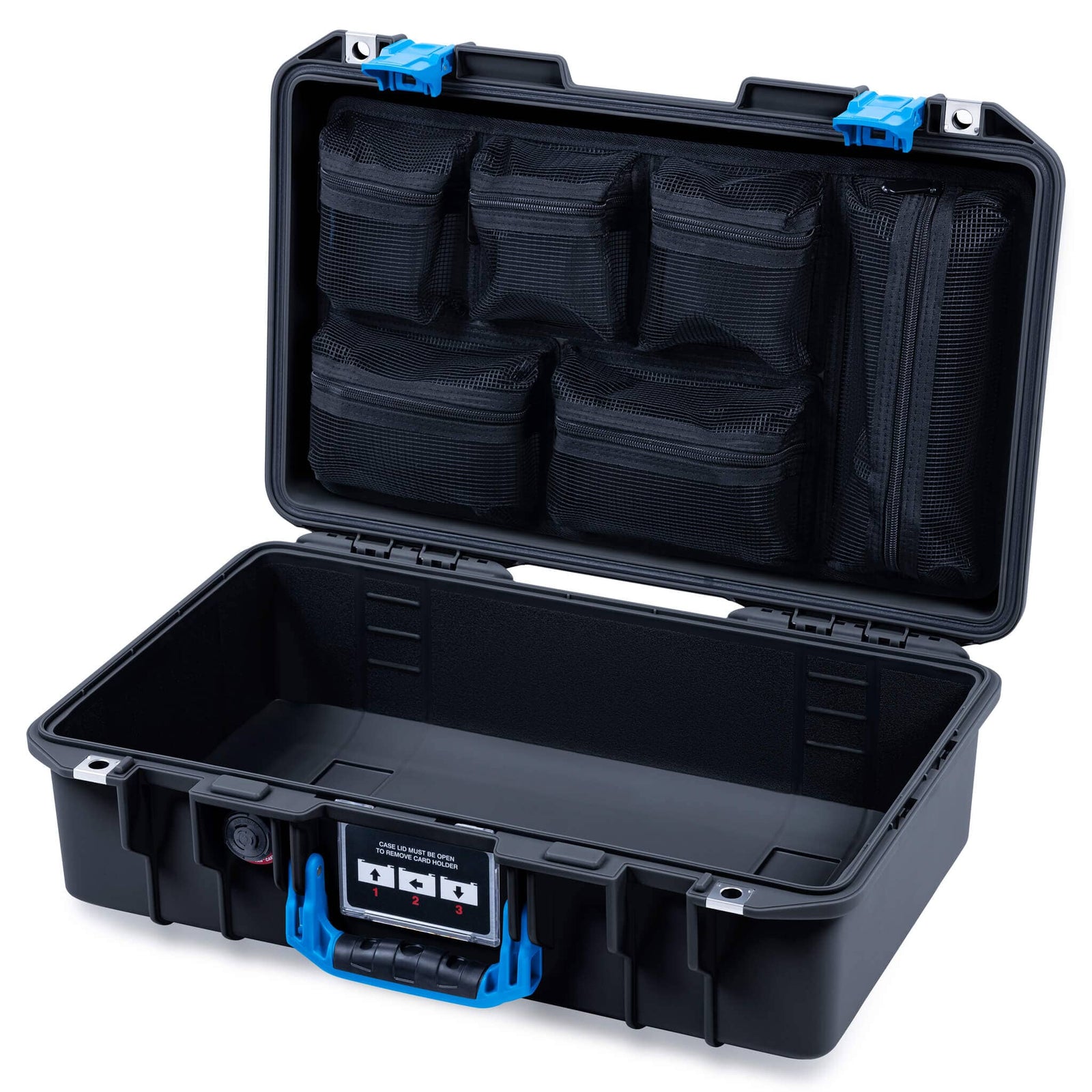 Pelican 1485 Air Case, Black with Blue Latches ColorCase 