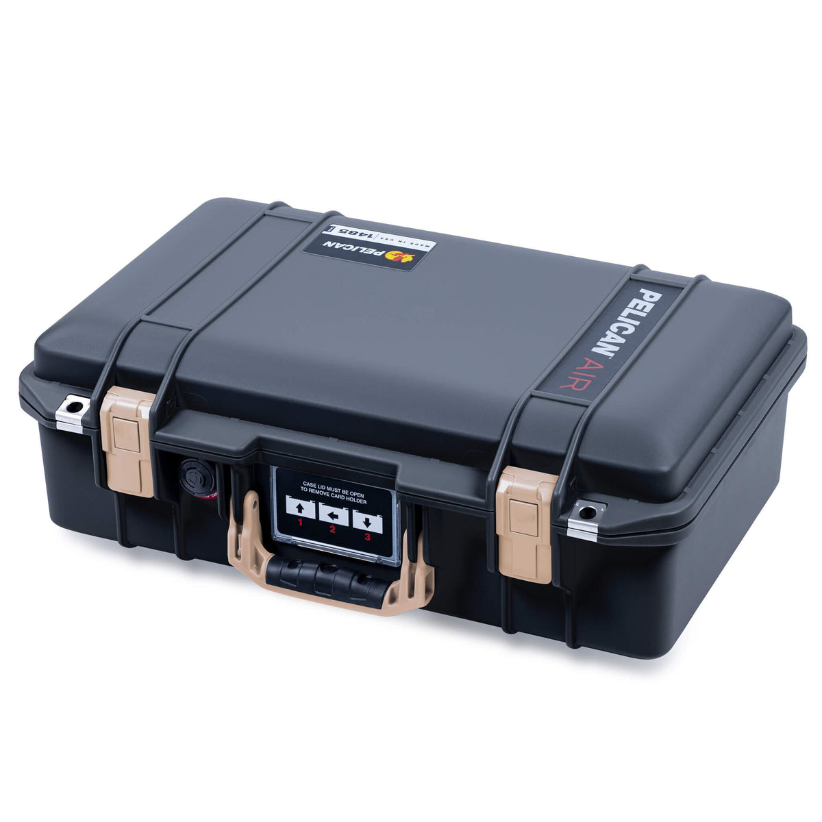 Pelican 1485 Air Case, Black with Desert Tan Handle & Latches ColorCase 