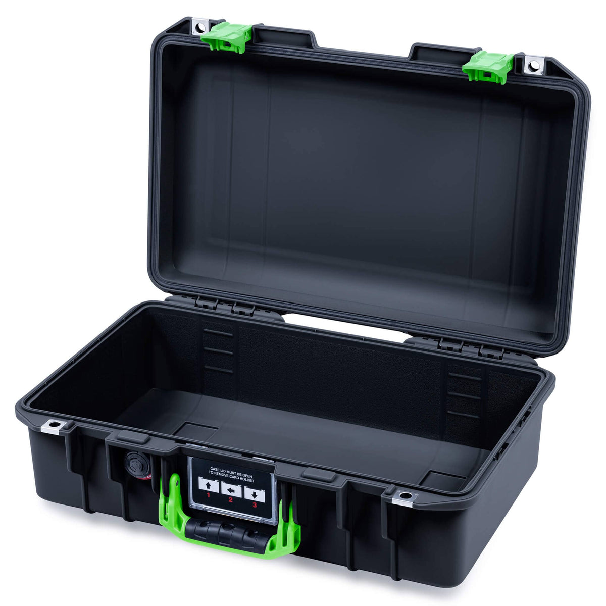 Pelican 1485 Air Case, Black with Lime Green Latches None (Case Only) ColorCase 014850-0000-110-301