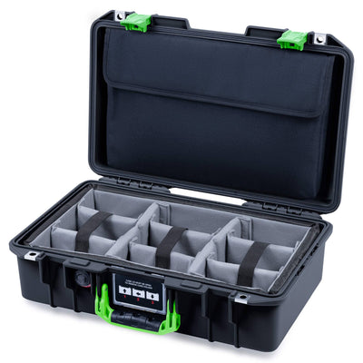 Pelican 1485 Air Case, Black with Lime Green Latches ColorCase