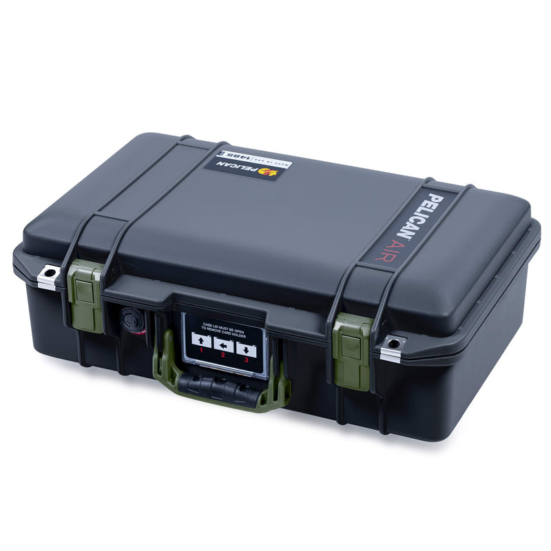 Pelican 1485 Air Case, Black with OD Green Handle & Latches ColorCase 