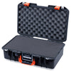 Pelican 1485 Air Case, Black with Orange Latches Pick & Pluck Foam with Convolute Lid Foam ColorCase 014850-0001-110-151