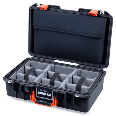 Pelican 1485 Air Case, Black with Orange Latches ColorCase