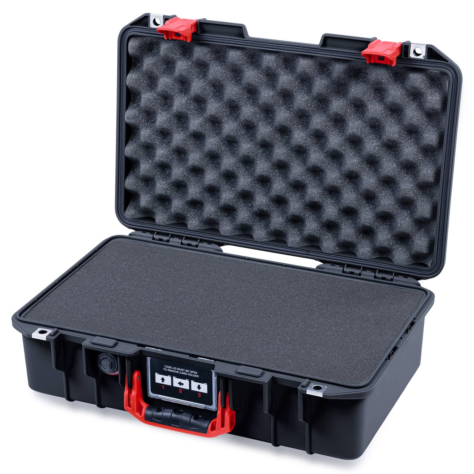 Pelican 1485 Air Case, Black with Red Latches Pick & Pluck Foam with Convolute Lid Foam ColorCase 014850-0001-110-321