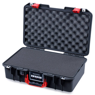 Pelican 1485 Air Case, Black with Red Latches Pick & Pluck Foam with Convolute Lid Foam ColorCase 014850-0001-110-321