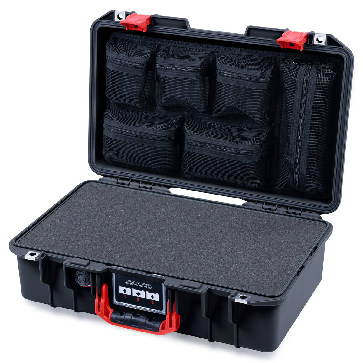 Pelican 1485 Air Case, Black with Red Latches ColorCase 