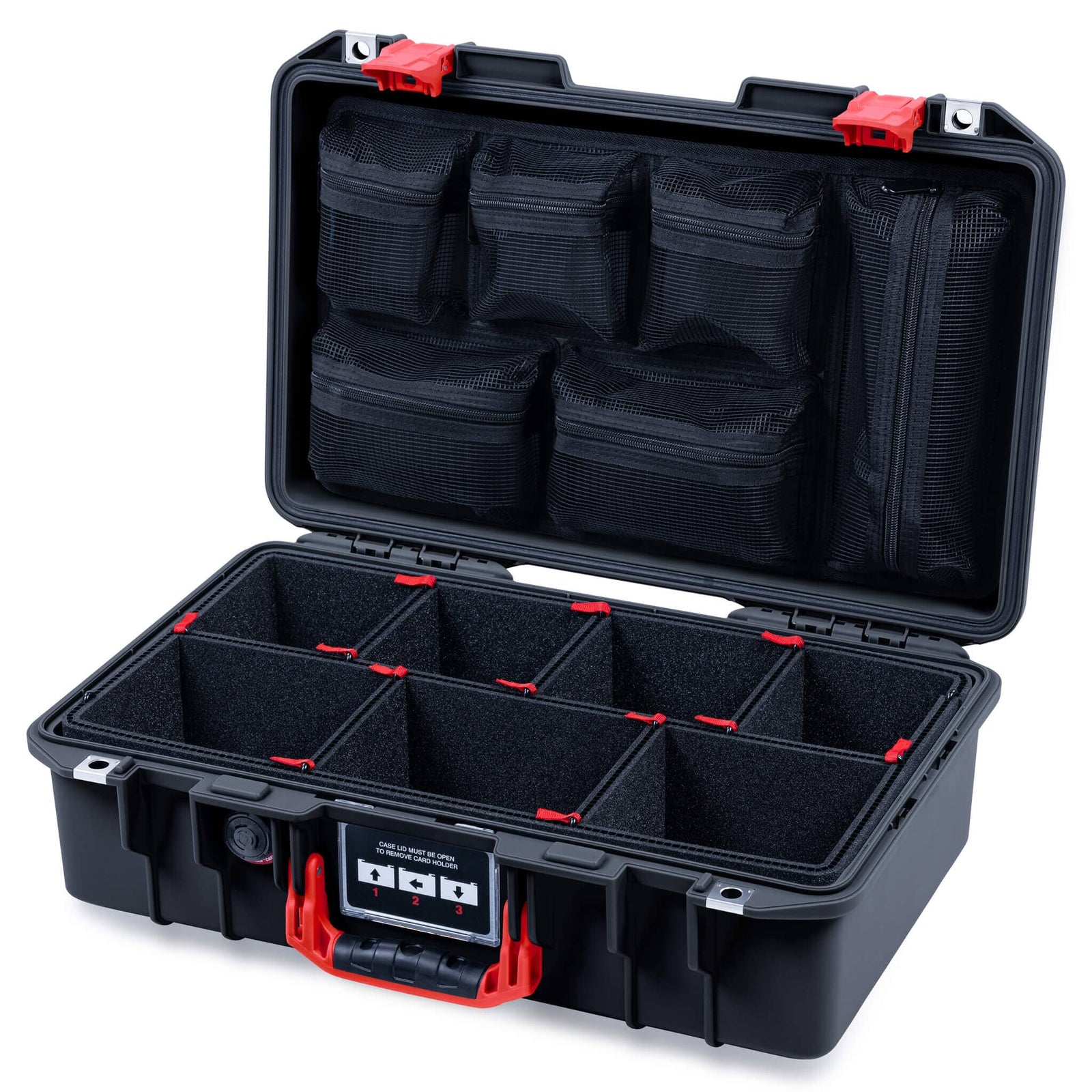 Pelican 1485 Air Case, Black with Red Latches ColorCase 