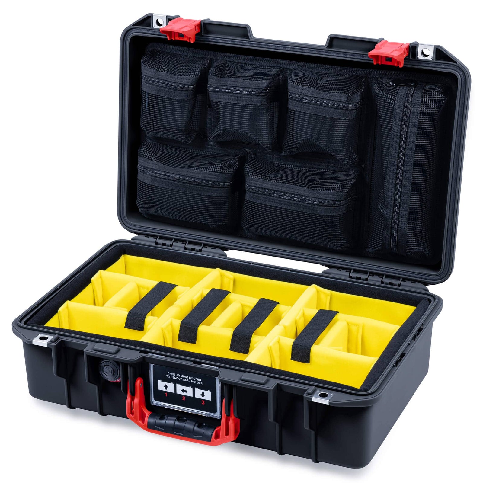 Pelican 1485 Air Case, Black with Red Latches ColorCase 