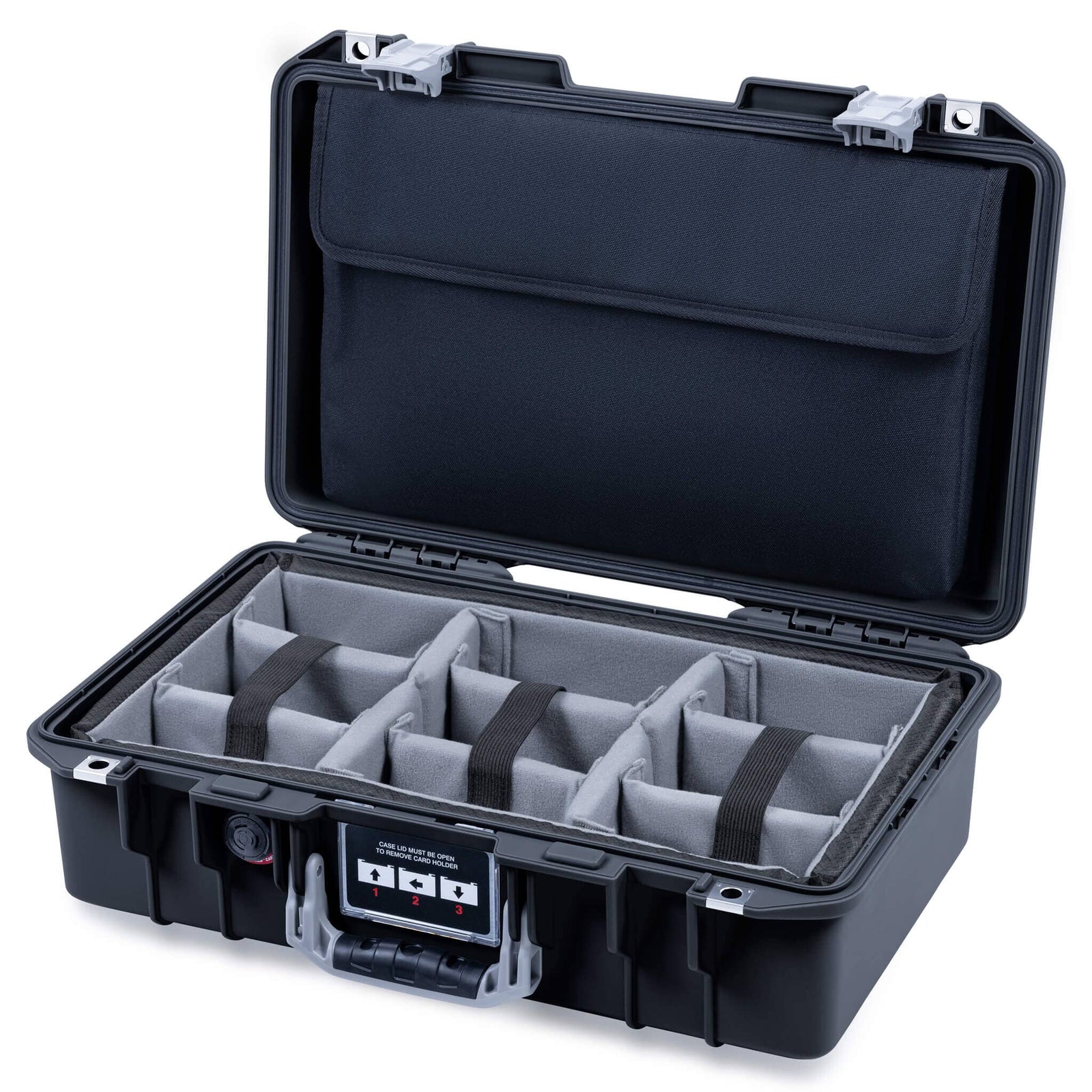 Pelican 1485 Air Case, Black with Silver Latches ColorCase 