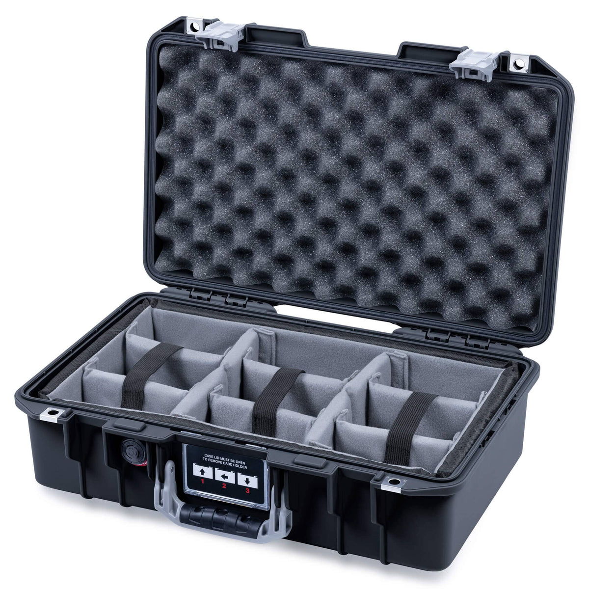 Pelican 1485 Air Case, Black with Silver Latches ColorCase 