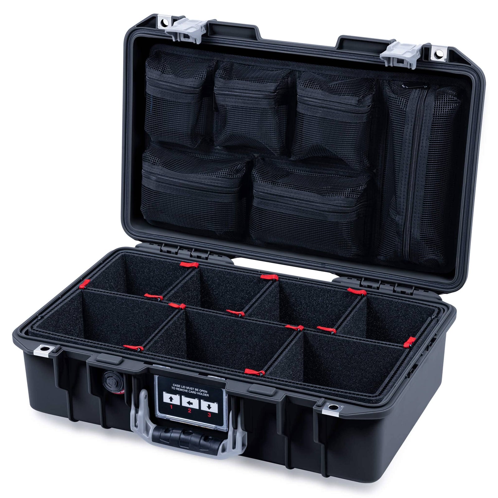 Pelican 1485 Air Case, Black with Silver Latches ColorCase 