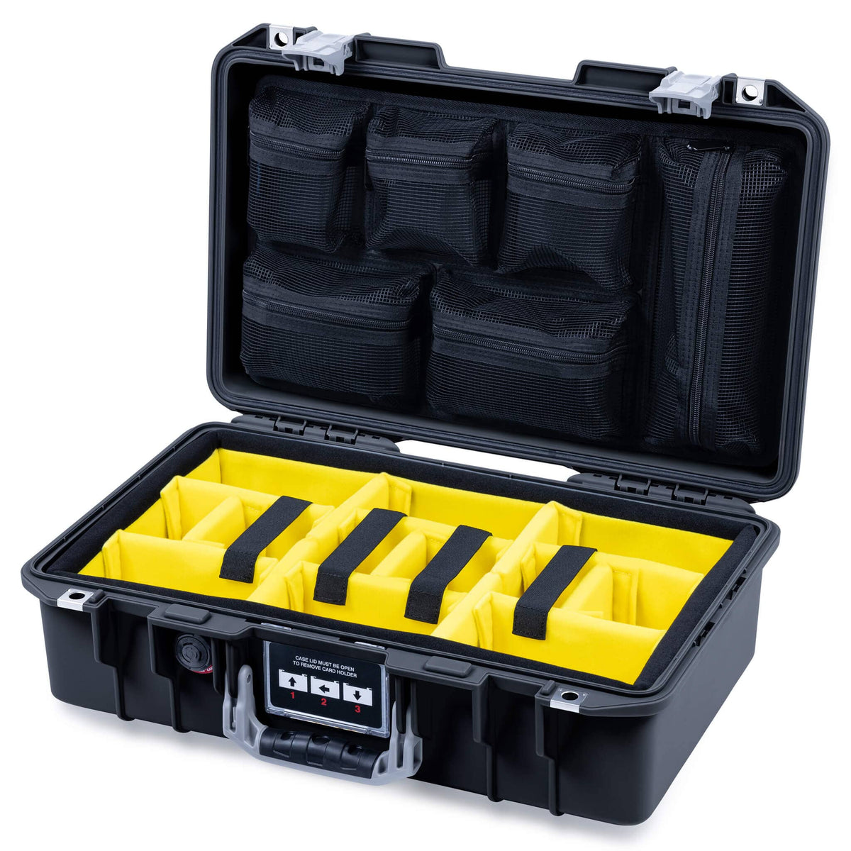 Pelican 1485 Air Case, Black with Silver Latches ColorCase 