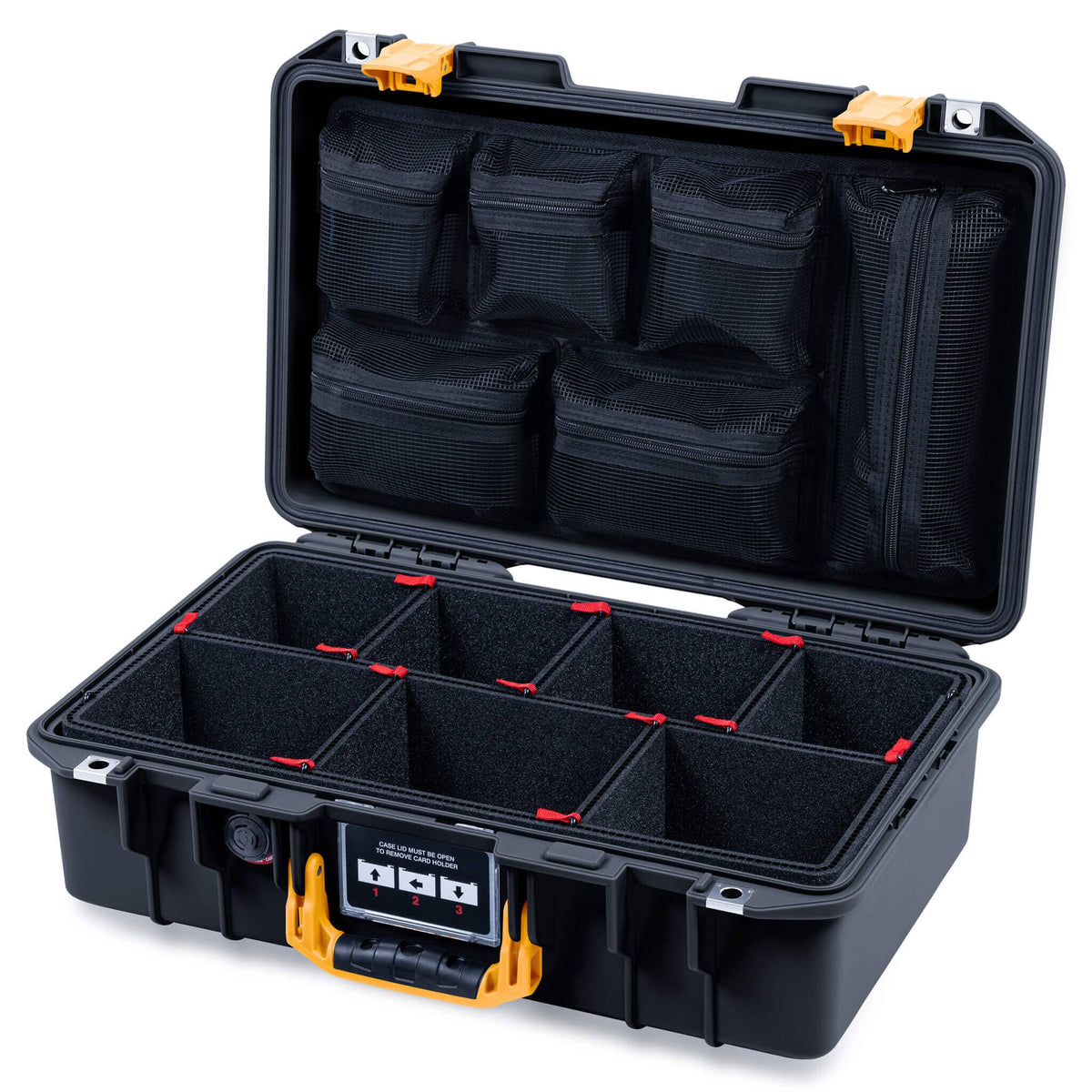 Pelican 1485 Air Case, Black with Yellow Latches ColorCase 