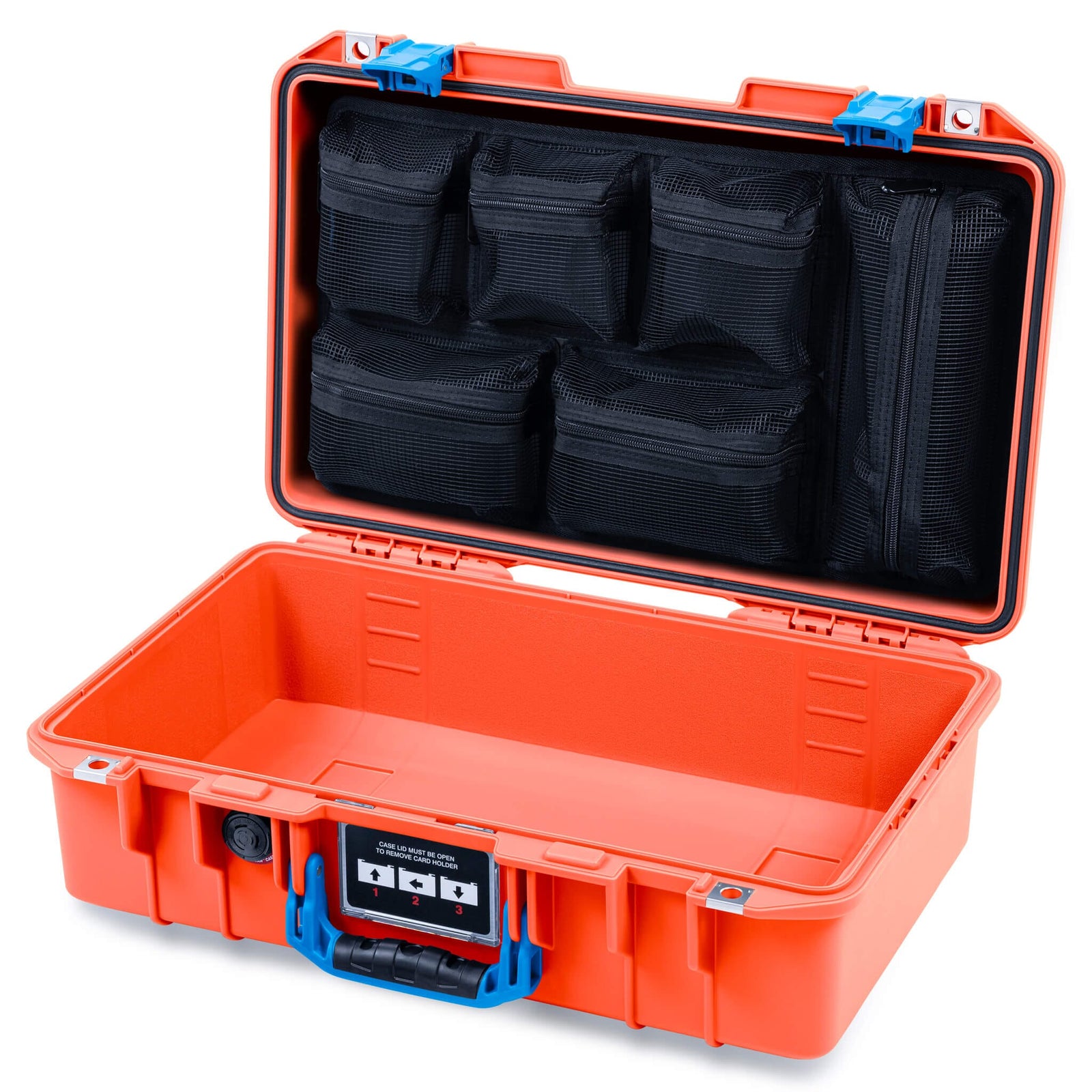 Pelican 1485 Air Case, Orange with Blue Latches ColorCase 