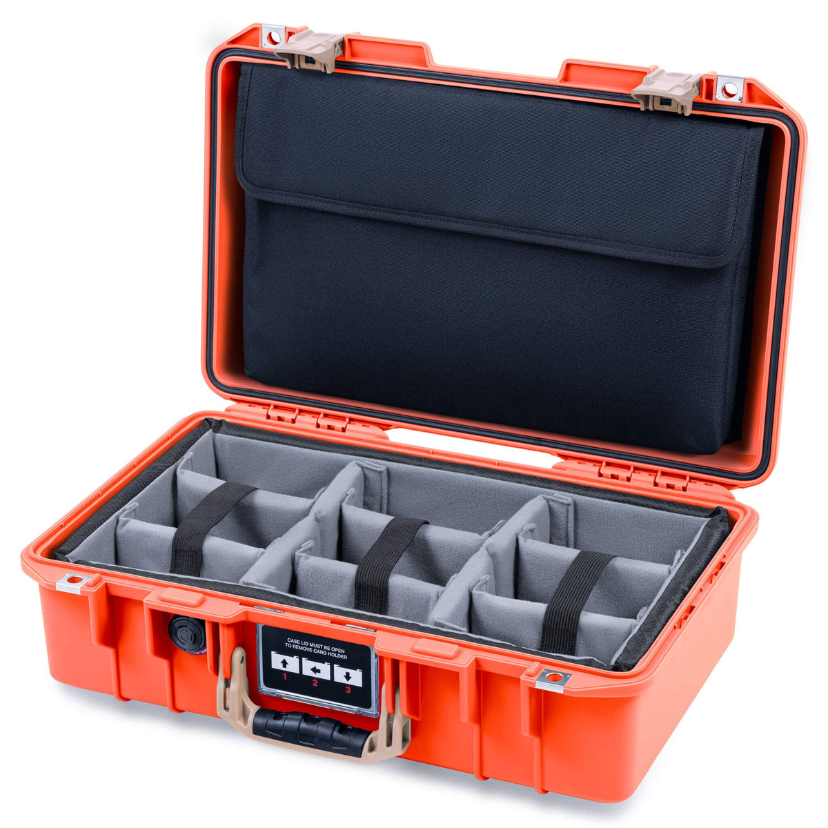 Pelican 1485 Air Case, Orange with Desert Tan Latches ColorCase 