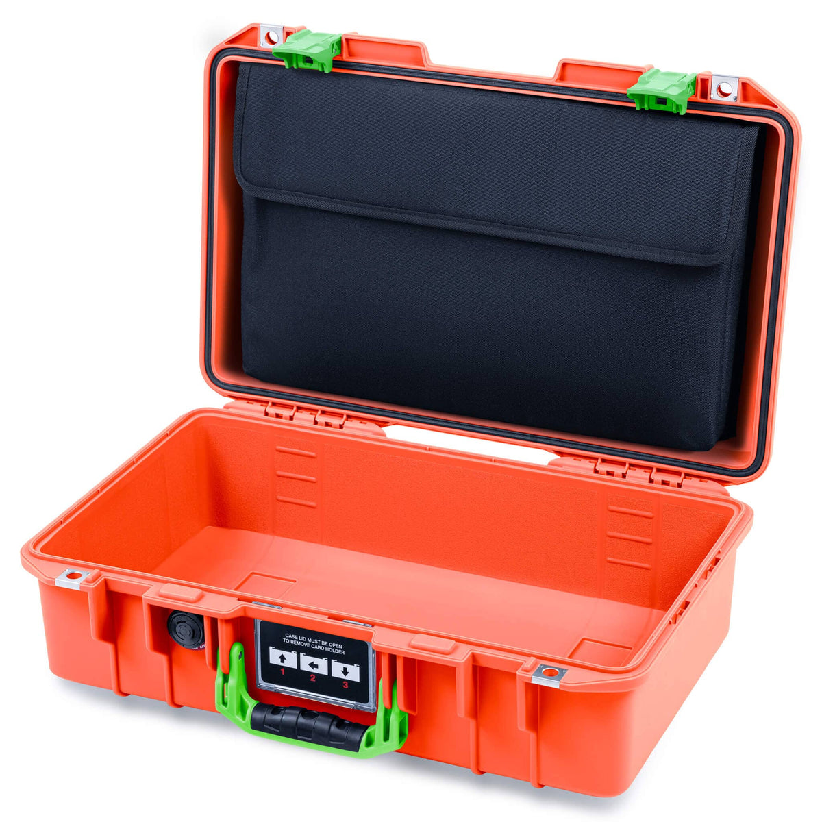 Pelican 1485 Air Case, Orange with Lime Green Latches ColorCase 