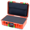 Pelican 1485 Air Case, Orange with Lime Green Latches Pick & Pluck Foam with Computer Pouch ColorCase 014850-0201-150-301