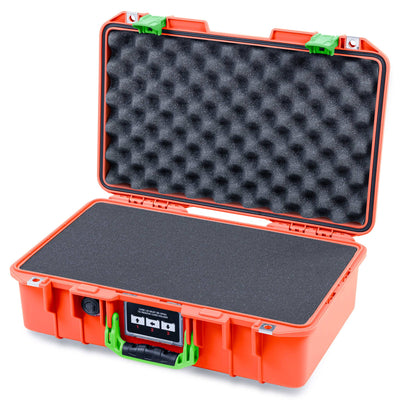 Pelican 1485 Air Case, Orange with Lime Green Latches Pick & Pluck Foam with Convolute Lid Foam ColorCase 014850-0001-150-301