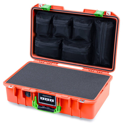 Pelican 1485 Air Case, Orange with Lime Green Latches ColorCase