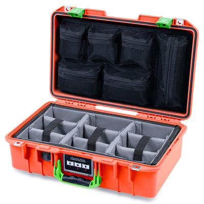 Pelican 1485 Air Case, Orange with Lime Green Latches ColorCase