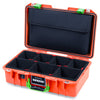 Pelican 1485 Air Case, Orange with Lime Green Latches TrekPak Divider System with Computer Pouch ColorCase 014850-0220-150-301
