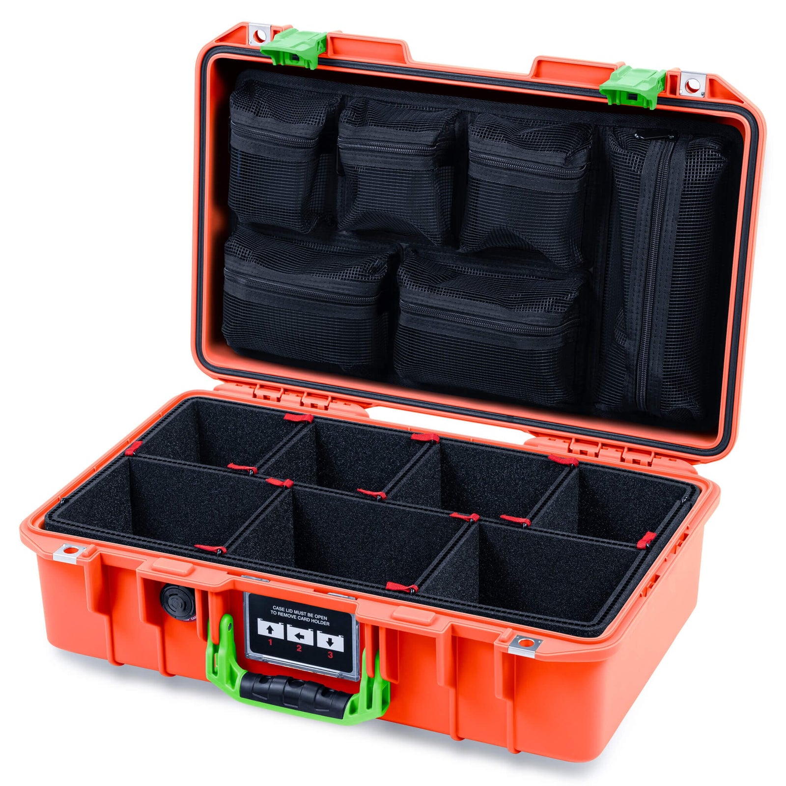 Pelican 1485 Air Case, Orange with Lime Green Latches ColorCase 