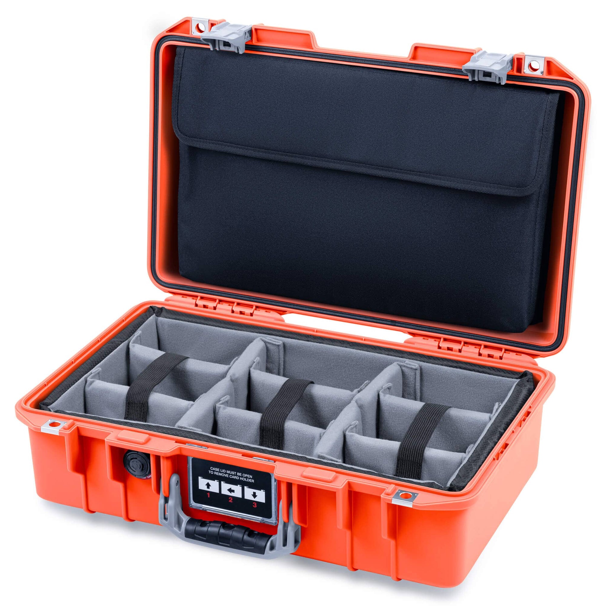 Pelican 1485 Air Case, Orange with Silver Latches ColorCase