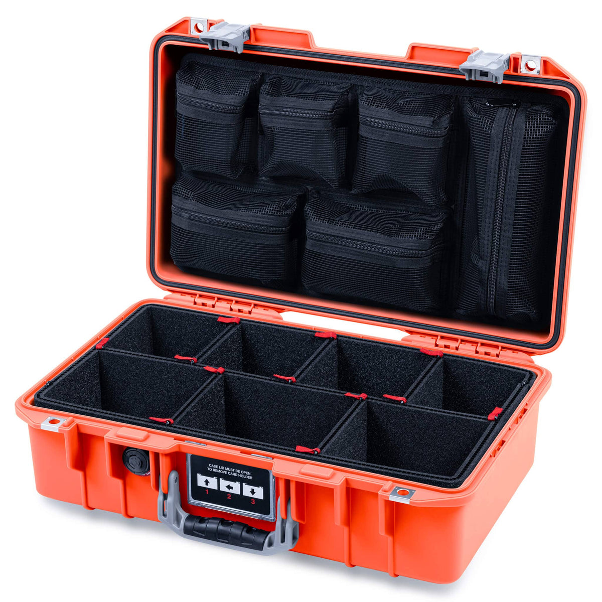 Pelican 1485 Air Case, Orange with Silver Latches ColorCase 