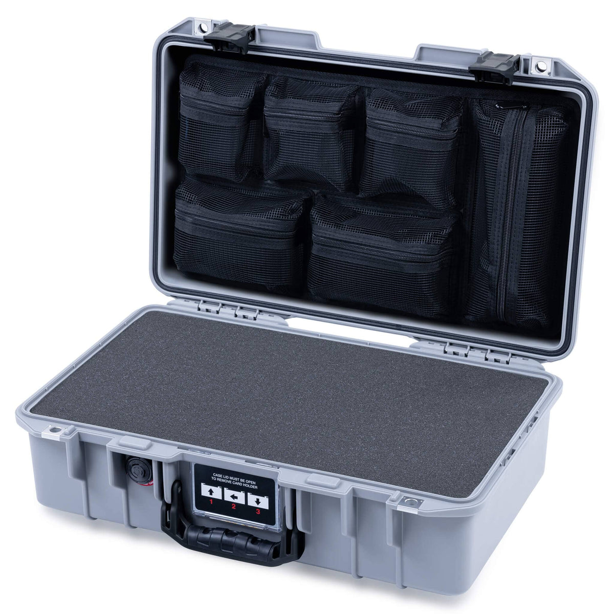 Pelican 1485 Air Case, Silver with Black Latches ColorCase 