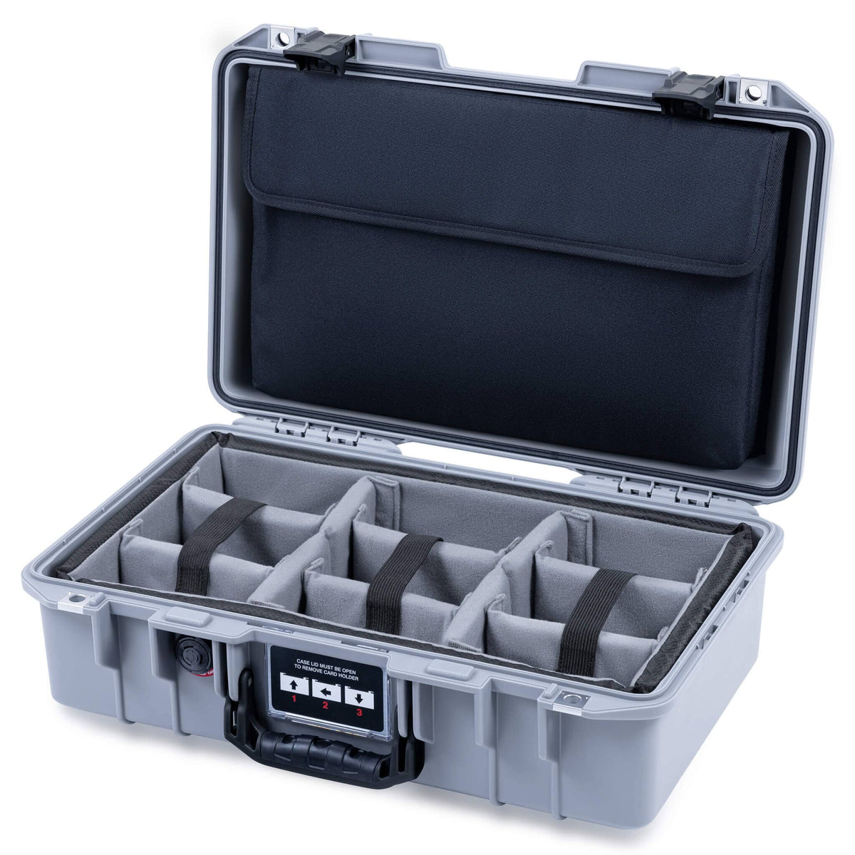 Pelican 1485 Air Case, Silver with Black Latches ColorCase 