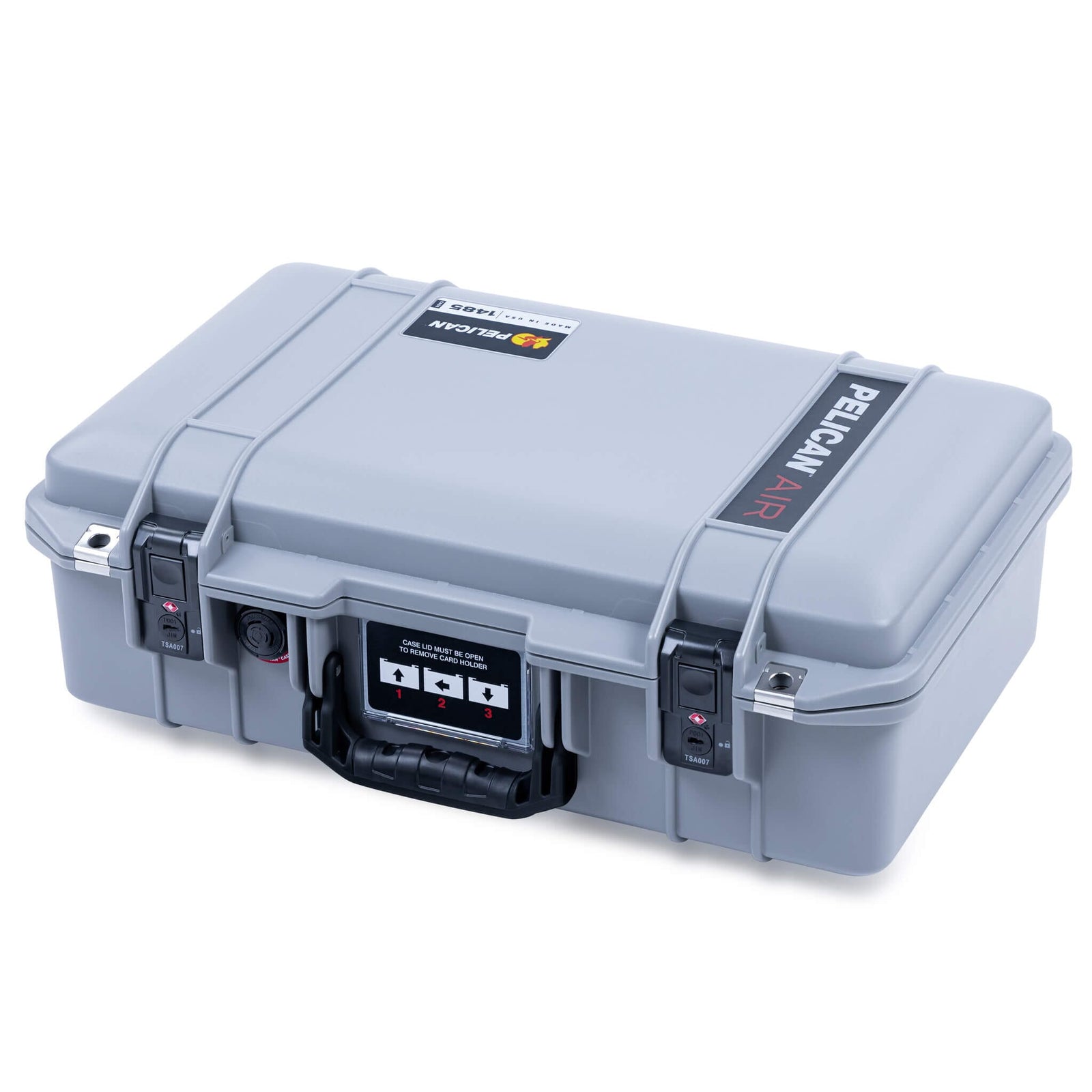Pelican 1485 Air Case, Silver with Black Handle & TSA Locking Latches ColorCase 